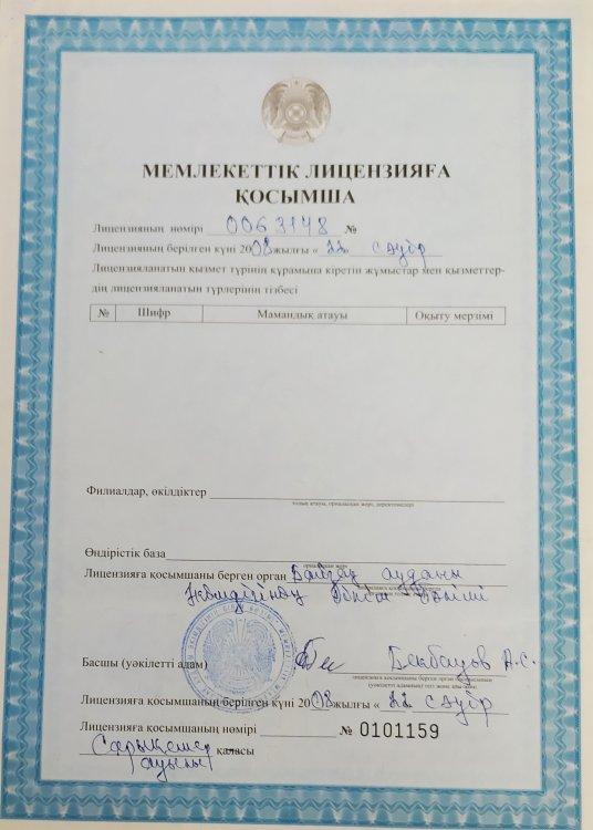 Лицензияға қосымша