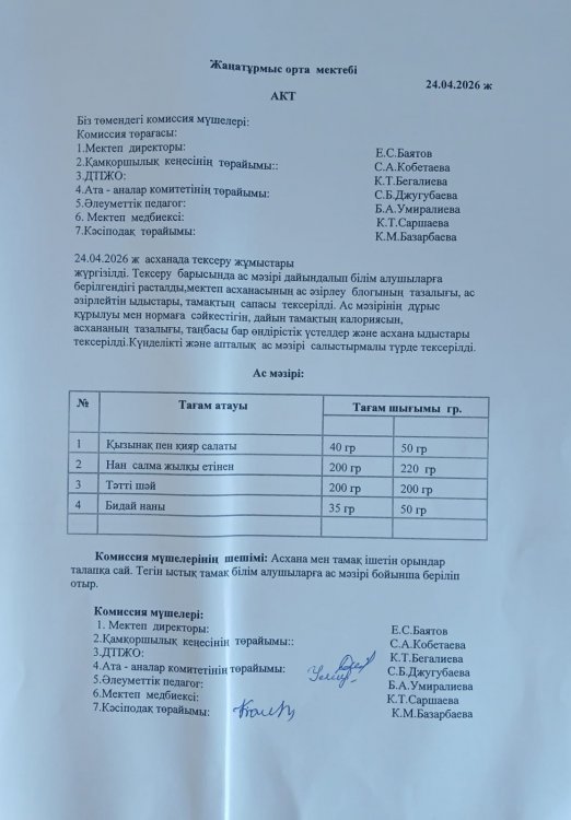 Асхана тексеру жұмыстары