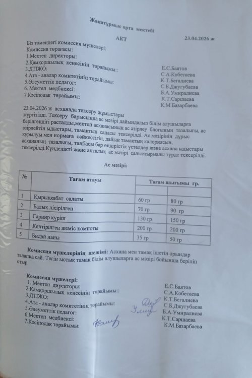 Асхана тексеру жұмыстары